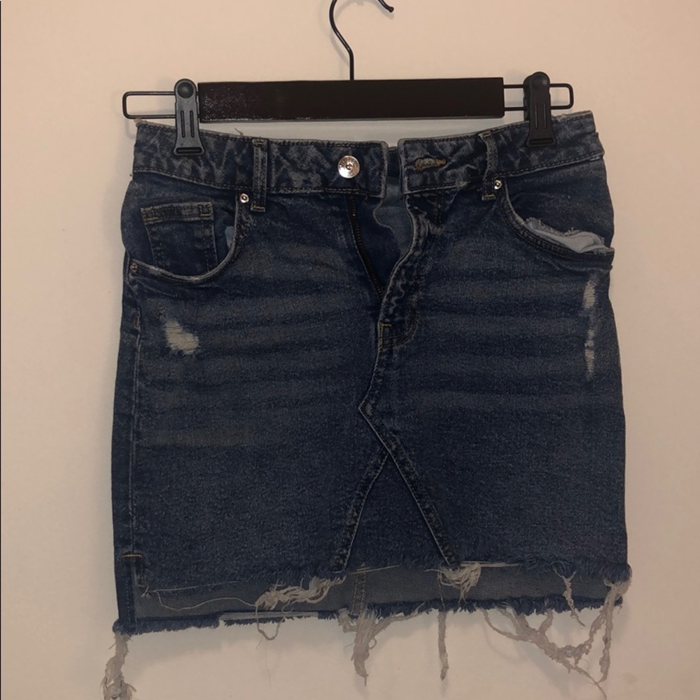 denim mini skirt